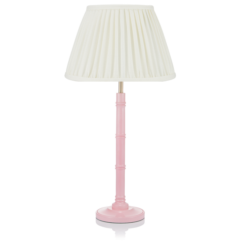 SMALL BAMBOO LACQUERED LAMP IN PINK