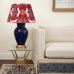 RED SILK IKAT LAMPSHADE- 1 X 10"