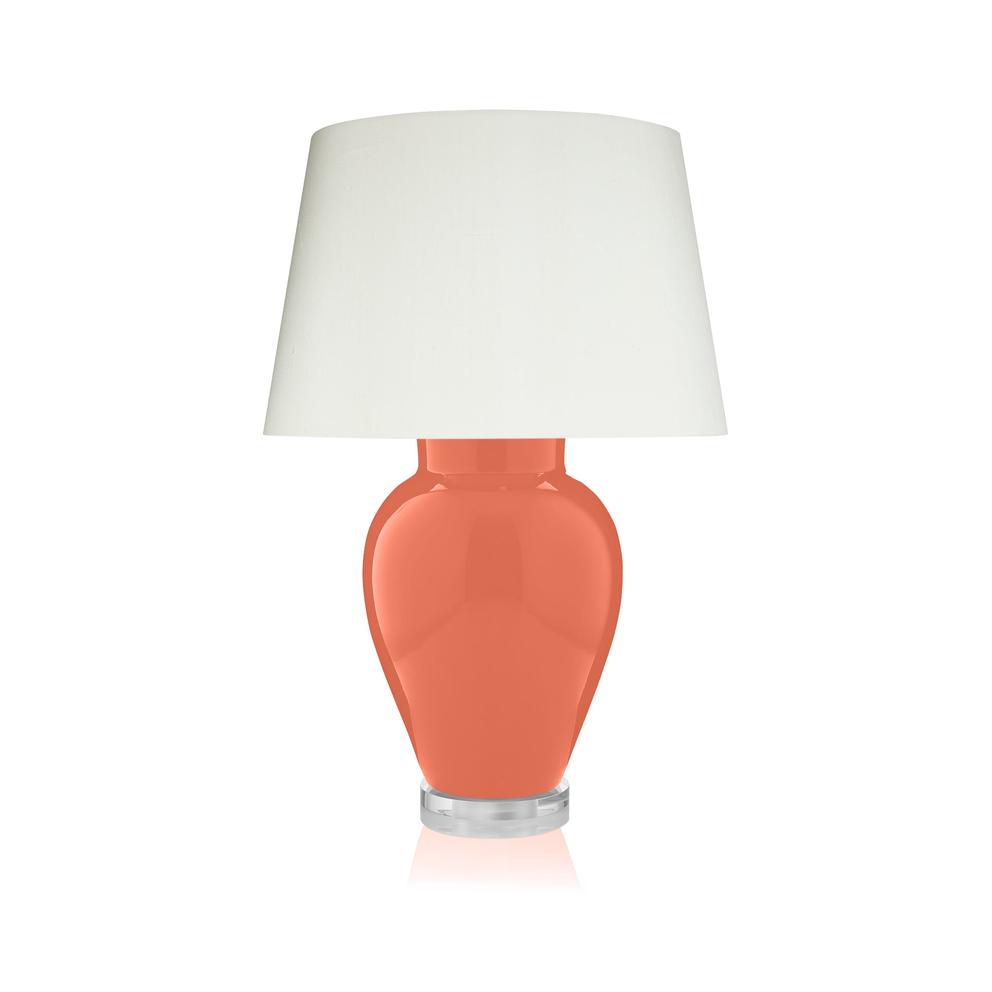 CORAL ORANGE GLASS LARGE LAMP ROSANNA LONSDALE