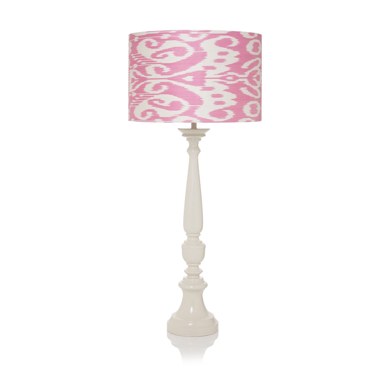 LARGE STRETCHED PINK IKAT LAMPSHADE-ONLY 2 X 18" LEFT