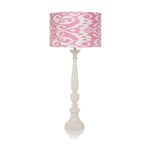 LARGE STRETCHED PINK IKAT LAMPSHADE SHOT-ONLY 1 LEFT