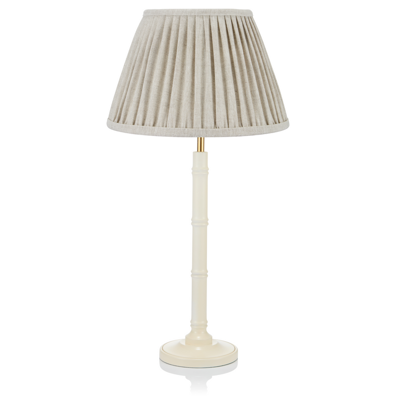 SMALL BAMBOO LACQUERED LAMP IN CREAM