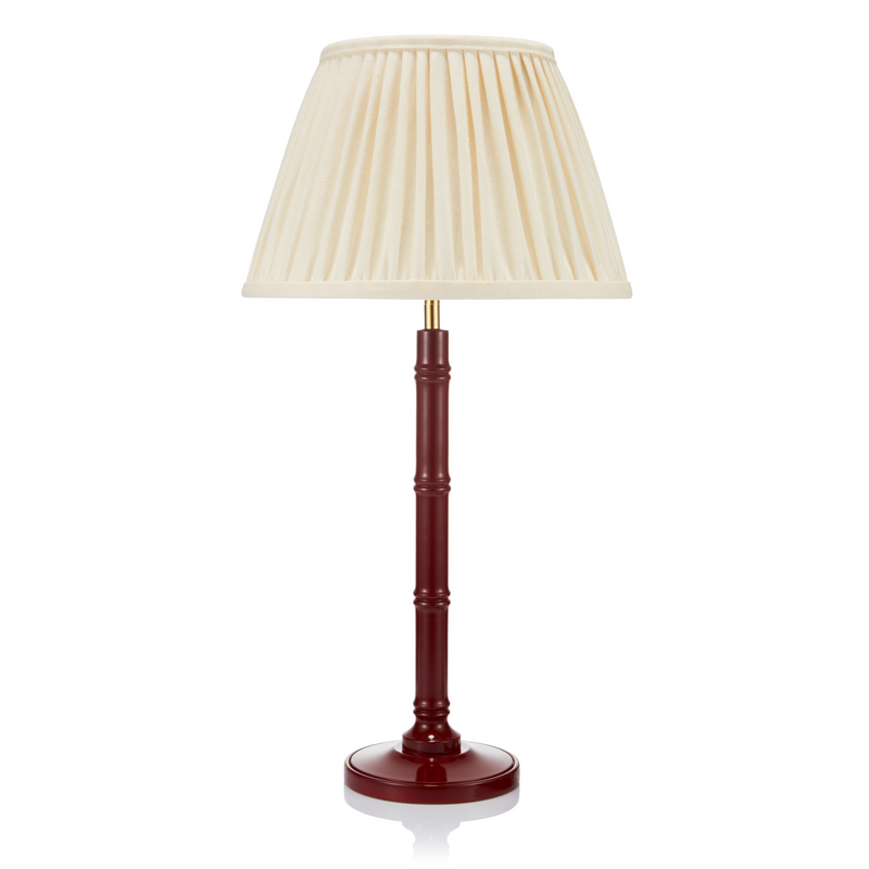 SMALL BAMBOO LACQUERED LAMP IN BURGUNDY