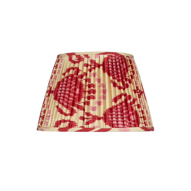 PINK AND RED SILK IKAT LAMPSHADES SHOT