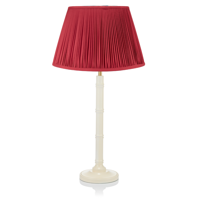 SMALL BAMBOO LACQUERED LAMP IN CREAM