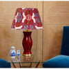 RED SILK IKAT LAMPSHADE- 1 X 10"