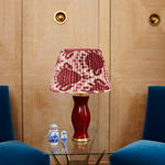 BURGUNDY AND MAGENTA IKAT LAMPSHADE