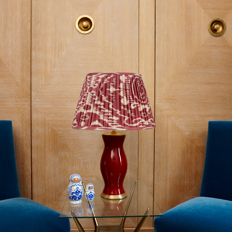 BURNT RED AND CREAM IKAT LAMPSHADE