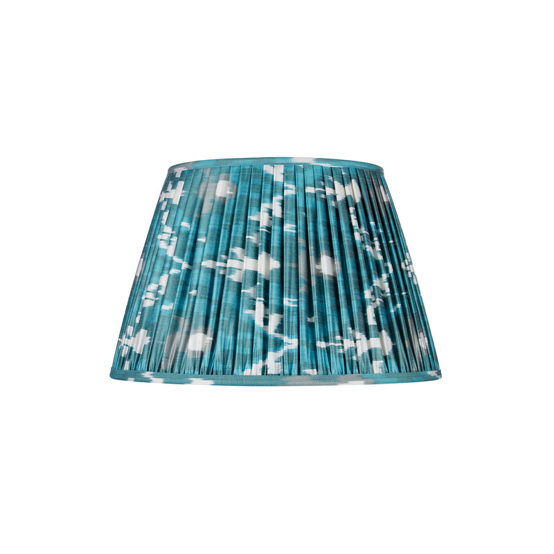 VERDIGRIS AND JADE GREEN SILK IKAT LAMPSHADES