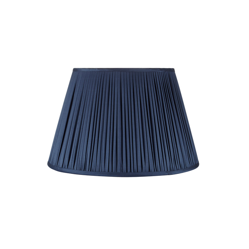PLEATED SILK LAMPSHADE IN CHARCOAL BLUE