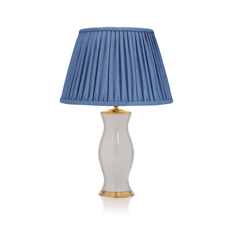 PLEATED LINEN LAMPSHADE IN BLUE