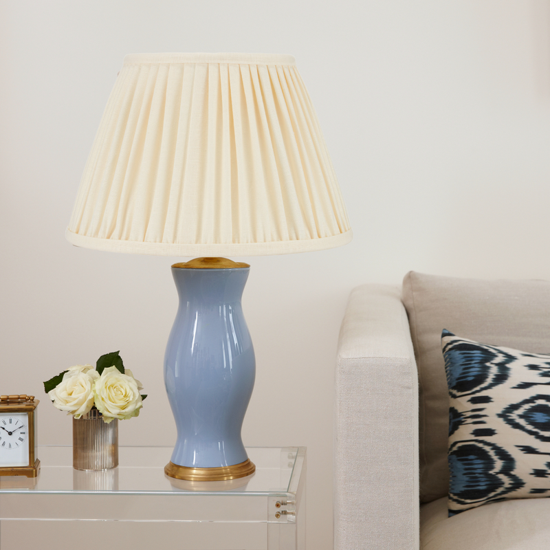 PLEATED LINEN LAMPSHADE IN CREAM
