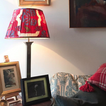 RED SILK IKAT LAMPSHADES SHOT