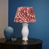 BURNT RED AND CREAM IKAT LAMPSHADE
