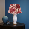 BURGUNDY AND MAGENTA IKAT LAMPSHADE