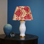 PINK AND RED SILK IKAT LAMPSHADES SHOT