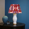 RED SILK IKAT LAMPSHADE- 1 X 10"