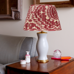 BURNT RED AND CREAM IKAT LAMPSHADE