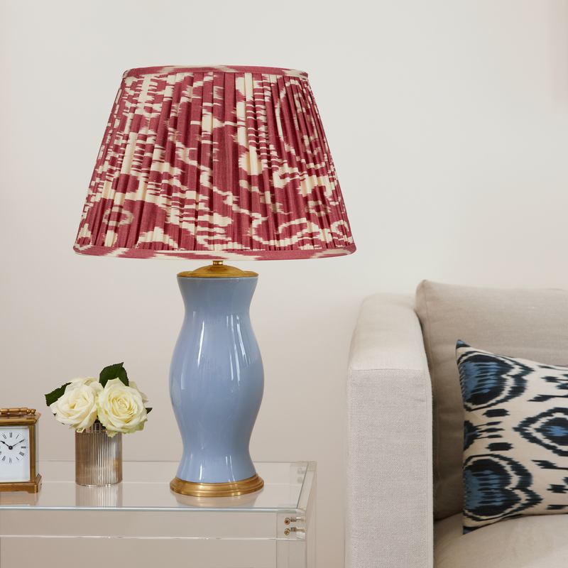 BURNT RED AND CREAM IKAT LAMPSHADE