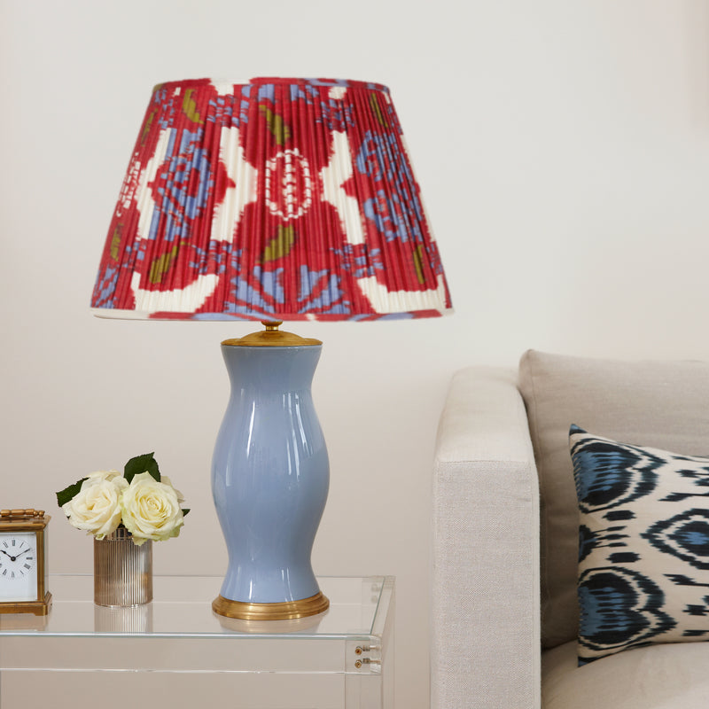 RED SILK IKAT LAMPSHADE- 1 X 10"