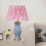 PINK SILK IKAT LAMPSHADES, 1 X 16" LEFT, 1 X 20" UK