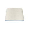 STRETCHED LINEN LAMPSHADE WITH SKY BLUE TRIM
