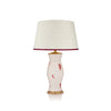 STRETCHED LINEN LAMPSHADE WITH RED LETTER DAY TRIM