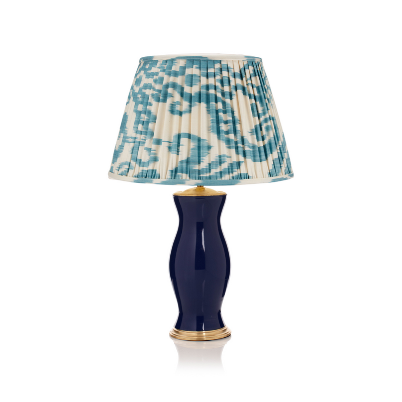 LIGHT BLUE AND CREAM IKAT LAMPSHADE - 3 X 16" UK