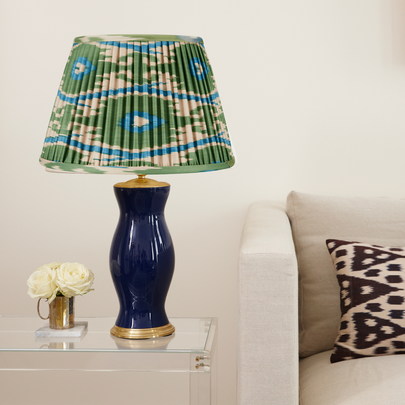 GREEN AND BLUE IKAT LAMPSHADES