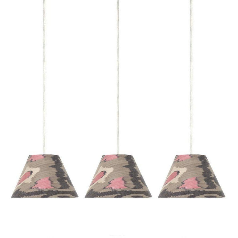 SMALL PENDANT IKAT GREY LAMPSHADE - ONLY 2 LEFT