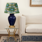 GREEN AND BLUE IKAT LAMPSHADES