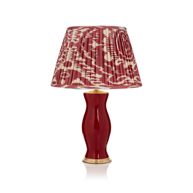 BURNT RED AND CREAM IKAT LAMPSHADE