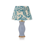 LIGHT BLUE AND CREAM IKAT LAMPSHADE - 3 X 16" UK