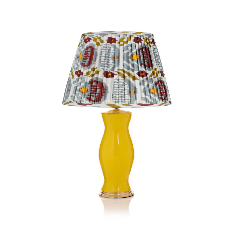 BLUE, RED, GREEN AND YELLOW IKAT LAMPSHADE